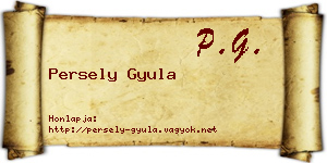 Persely Gyula névjegykártya